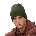 Olive Green - Back - Beechfield Cuffed Recycled Oversized Beanie