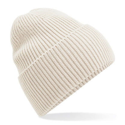 Oatmeal - Front - Beechfield Cuffed Recycled Oversized Beanie