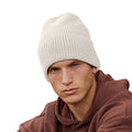 Oatmeal - Side - Beechfield Cuffed Recycled Oversized Beanie