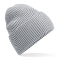 Light Grey - Front - Beechfield Cuffed Recycled Oversized Beanie