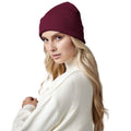 Burgundy - Side - Beechfield Original Cuffed Organic Cotton Beanie