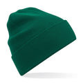 Bottle Green - Front - Beechfield Original Cuffed Organic Cotton Beanie