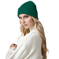 Bottle Green - Back - Beechfield Original Cuffed Organic Cotton Beanie