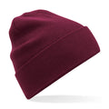 Burgundy - Front - Beechfield Original Cuffed Organic Cotton Beanie