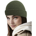 Olive Green - Back - Beechfield Unisex Adult Recycled Harbour Beanie