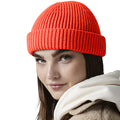 Fire Red - Back - Beechfield Unisex Adult Recycled Harbour Beanie