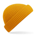 Mustard Yellow - Front - Beechfield Unisex Adult Recycled Harbour Beanie