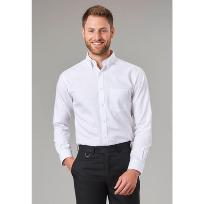 White - Back - Brook Taverner Mens Whistler Long-Sleeved Formal Shirt