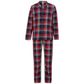 Red-Navy - Front - SF Mens Tartan Pyjama Set