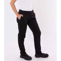 Black - Side - AFD Womens-Ladies Stretch Slim Trousers