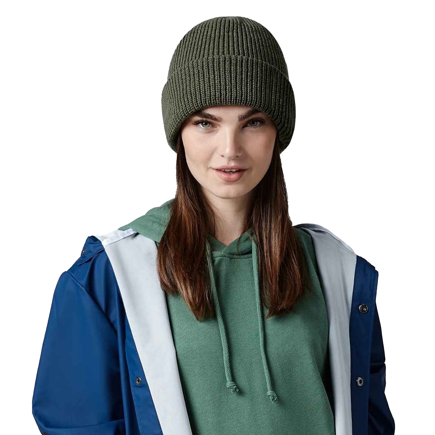 Olive Green - Side - Beechfield Water Repellent Elements Beanie