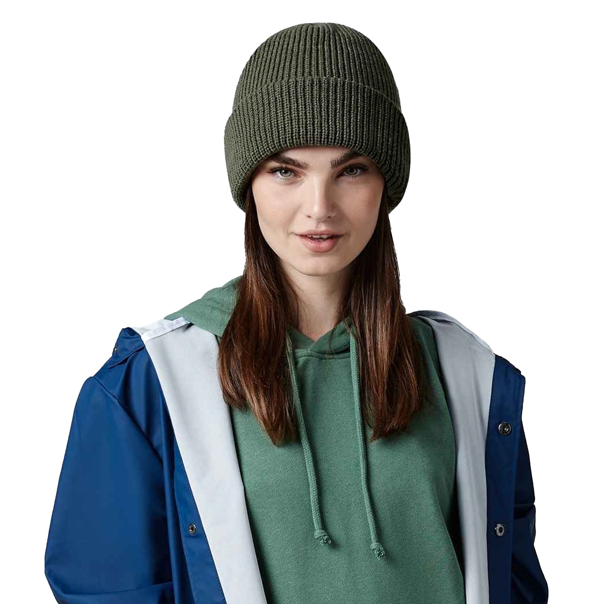 Olive Green - Side - Beechfield Water Repellent Elements Beanie