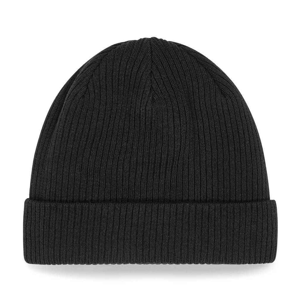 Black - Back - Beechfield Organic Cotton Beanie