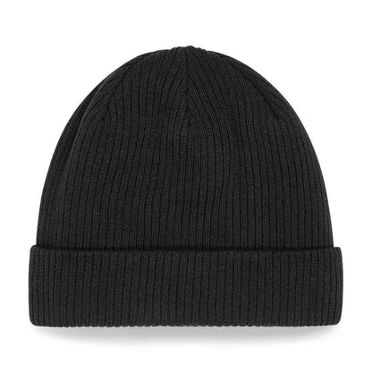 Black - Back - Beechfield Organic Cotton Beanie