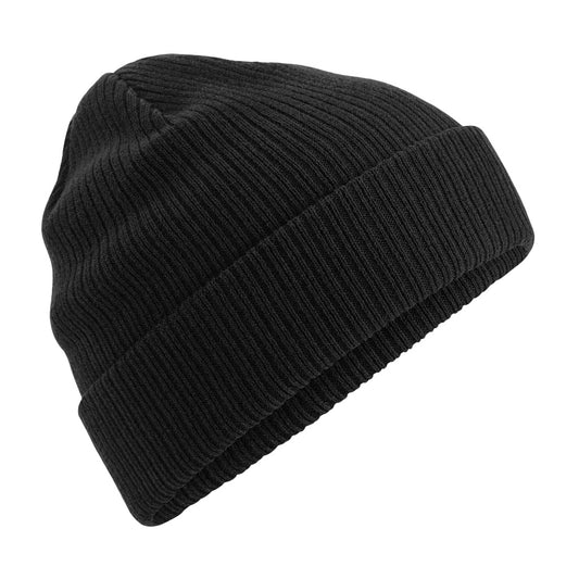 Black - Front - Beechfield Organic Cotton Beanie