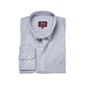 Silver Grey Stripe - Front - Brook Taverner Mens Lawrence Oxford Formal Shirt