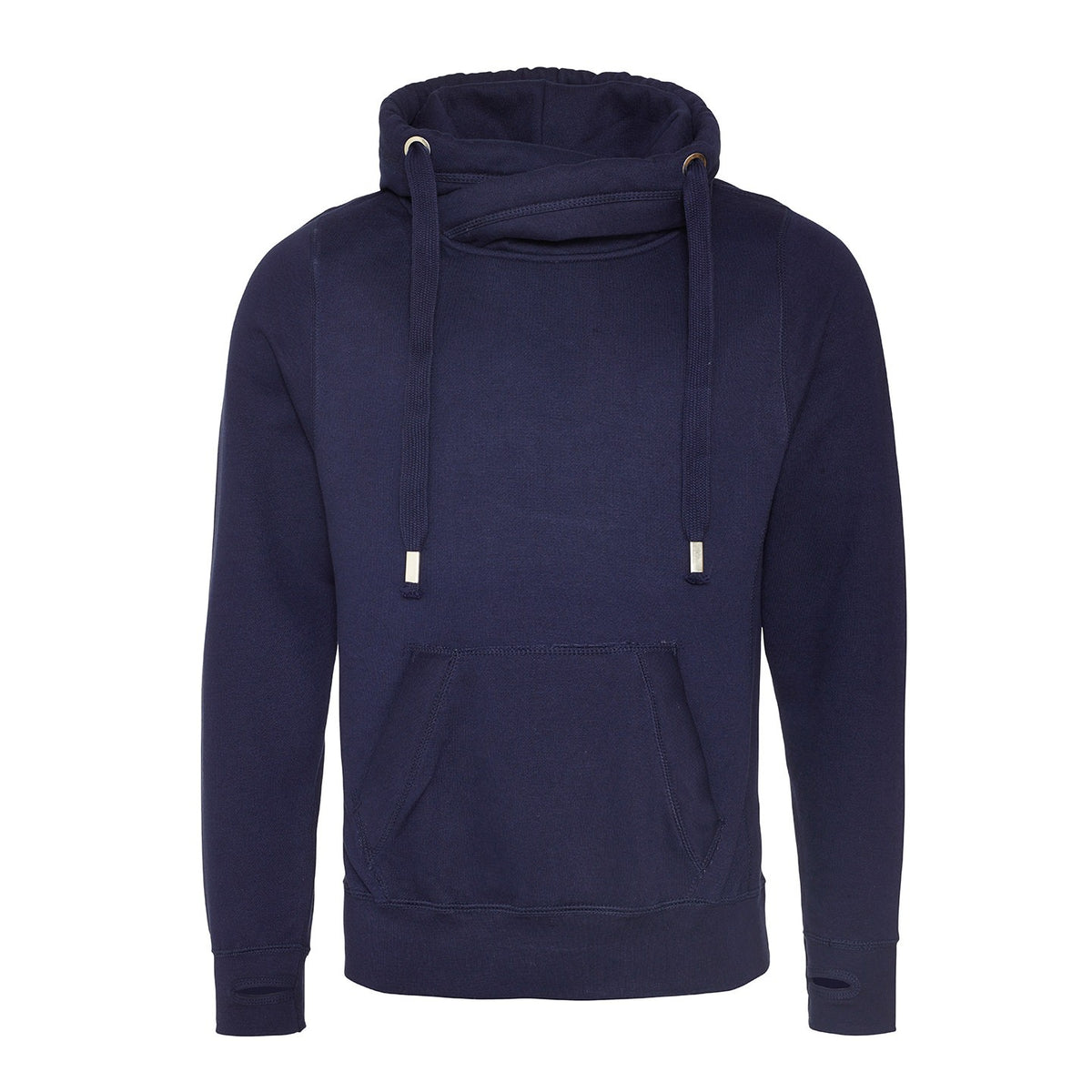 Oxford Navy - Front - Awdis Unisex Adult Crossover Collar Hoodie
