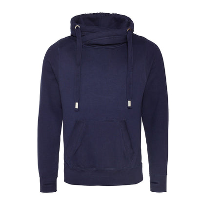 Oxford Navy - Front - Awdis Unisex Adult Crossover Collar Hoodie
