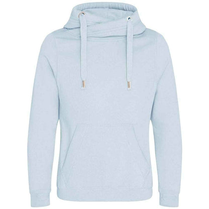 Sky Blue - Front - Awdis Unisex Adult Crossover Collar Hoodie