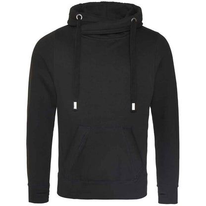 Jet Black - Back - Awdis Unisex Adult Crossover Collar Hoodie