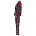 Red-Navy - Side - SF Womens-Ladies Tartan Pyjama Set