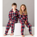 Red-Navy - Back - SF Minni Childrens-Kids Tartan Long Pyjama Set