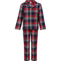 Red-Navy - Front - SF Minni Childrens-Kids Tartan Long Pyjama Set