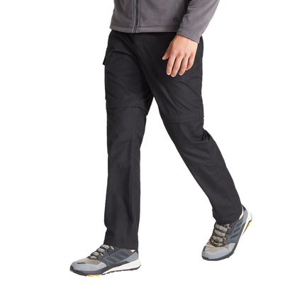 Black - Side - Craghoppers Mens Expert Kiwi Convertible Cargo Trousers