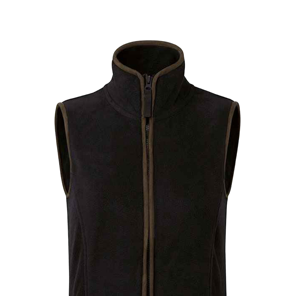 Black-Brown - Back - Premier Womens-Ladies Artisan Fleece Gilet