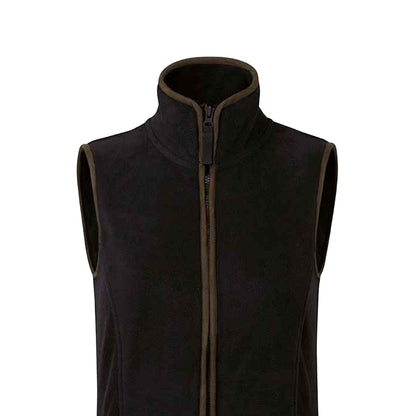 Black-Brown - Back - Premier Womens-Ladies Artisan Fleece Gilet