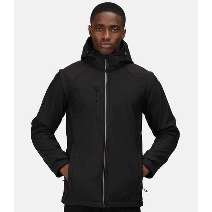 Black - Back - Regatta Mens Erasmus 4 In 1 Soft Shell Jacket