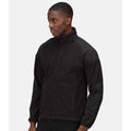 Black - Back - Regatta Mens Broadstone Showerproof Fleece Jacket