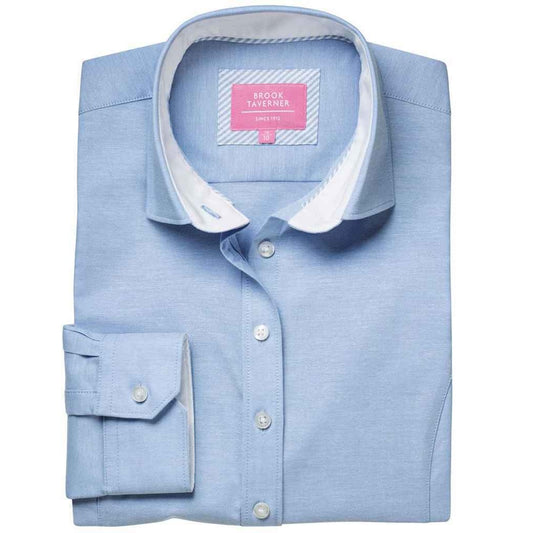 Sky Blue - Front - Brook Taverner Womens-Ladies Mirabel Formal Shirt