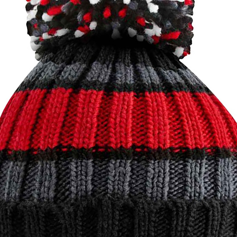 Black Cherry - Back - Beechfield Unisex Adult Hygge Striped Beanie