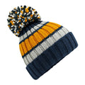 Dijon-Blue - Front - Beechfield Unisex Adult Hygge Striped Beanie