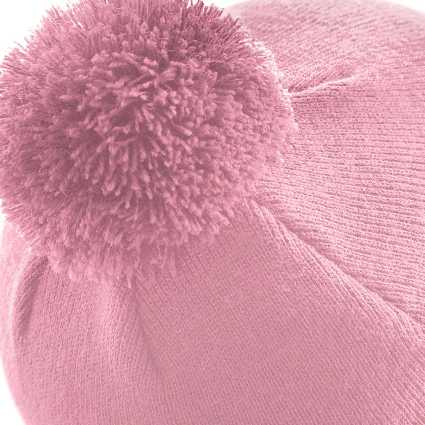 Dusky Pink - Back - Beechfield Unisex Adult Original Pom Pom Beanie
