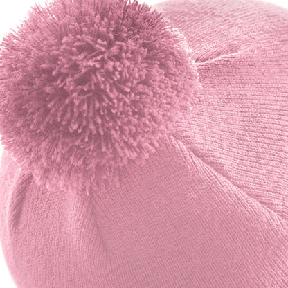 Dusky Pink - Back - Beechfield Unisex Adult Original Pom Pom Beanie