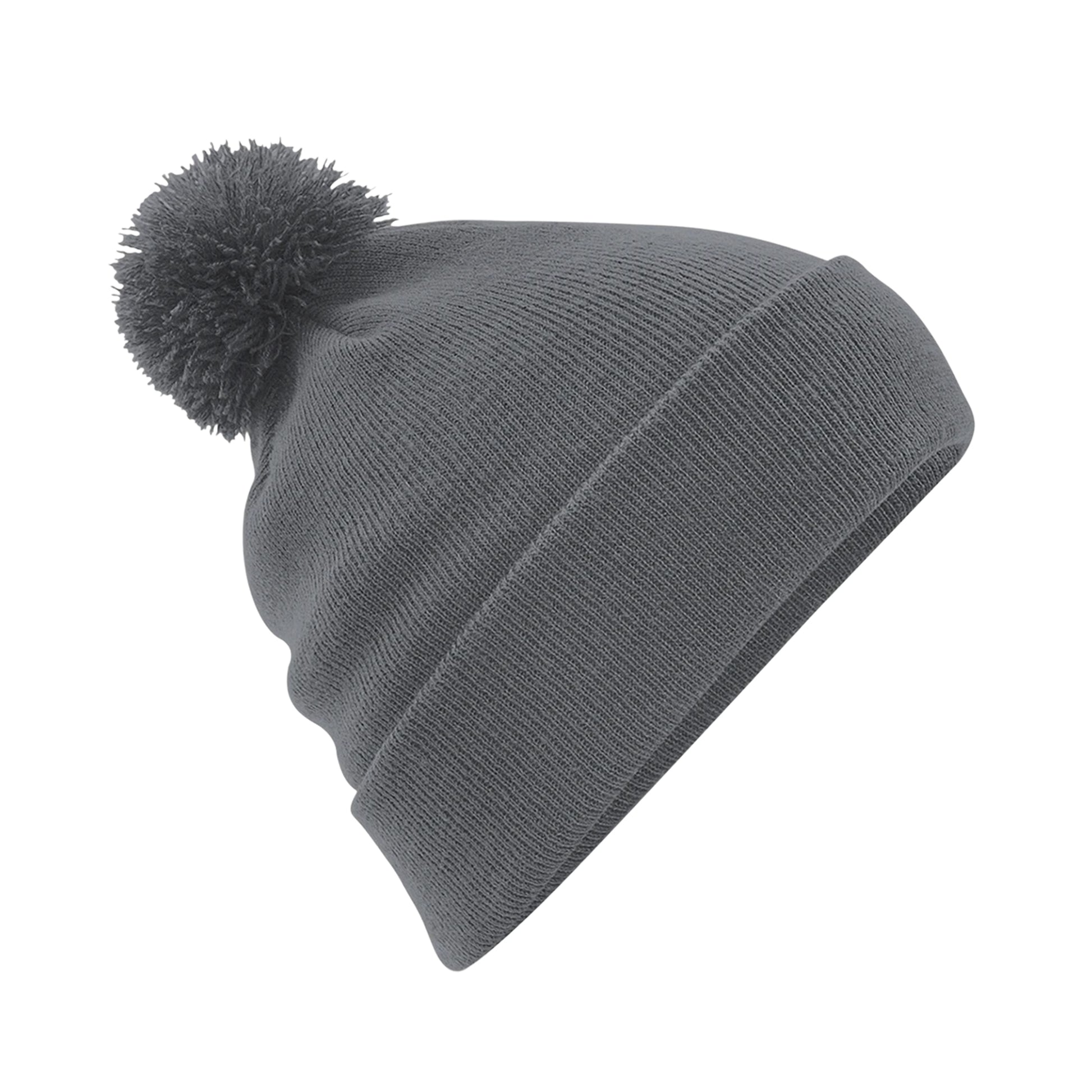 Graphite Grey - Front - Beechfield Unisex Adult Original Pom Pom Beanie