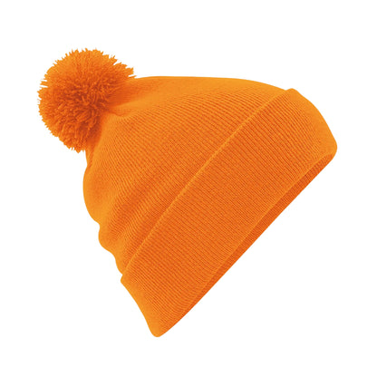 Orange - Front - Beechfield Unisex Adult Original Pom Pom Beanie
