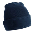 French Navy - Front - Beechfield Original Recycled Woven Patch Beanie