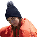 Navy-Light Grey - Side - Beechfield Snowstar Recycled Beanie