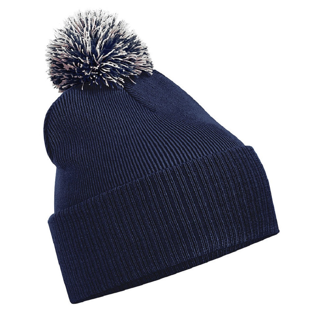 Navy-Light Grey - Front - Beechfield Snowstar Recycled Beanie