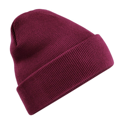 Burgundy - Front - Beechfield Recycled Cuffed Beanie