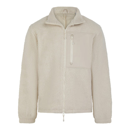 Natural - Front - Front Row Unisex Adult Sherpa Recycled Fleece Jacket