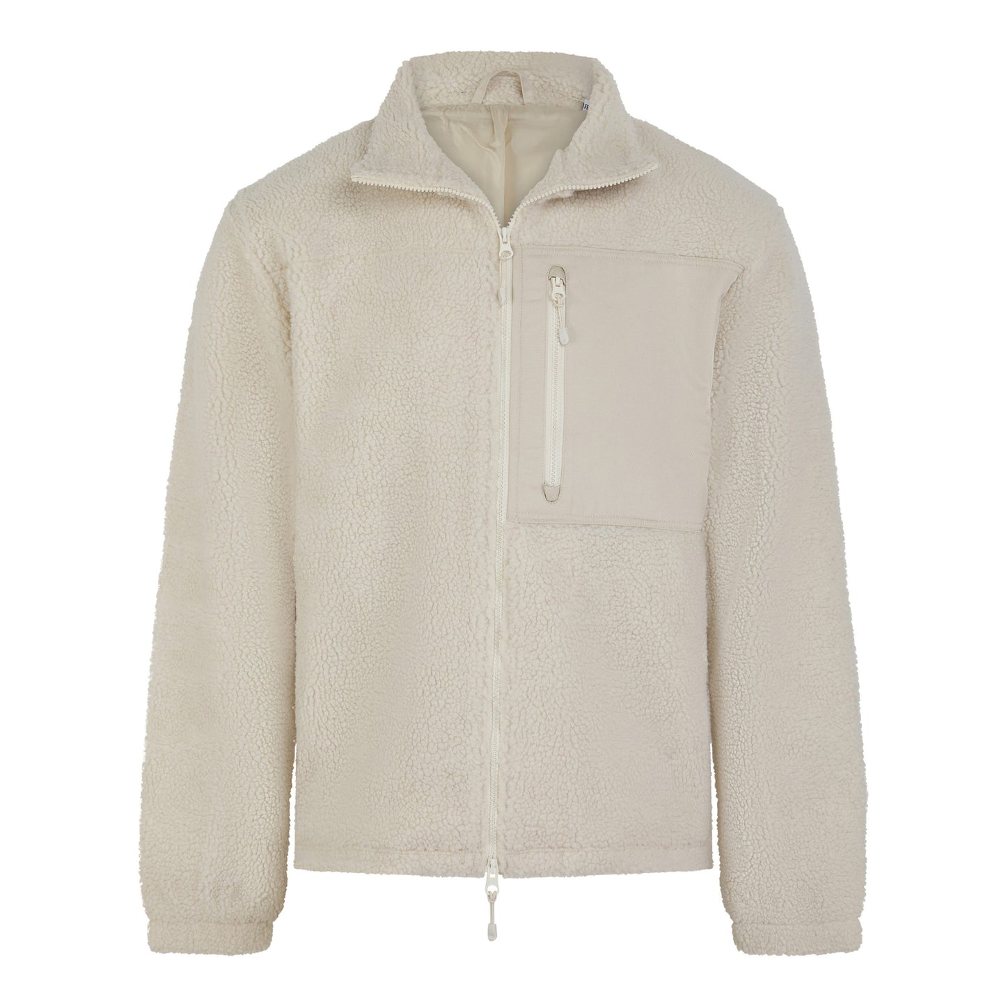 Natural - Front - Front Row Unisex Adult Sherpa Recycled Fleece Jacket
