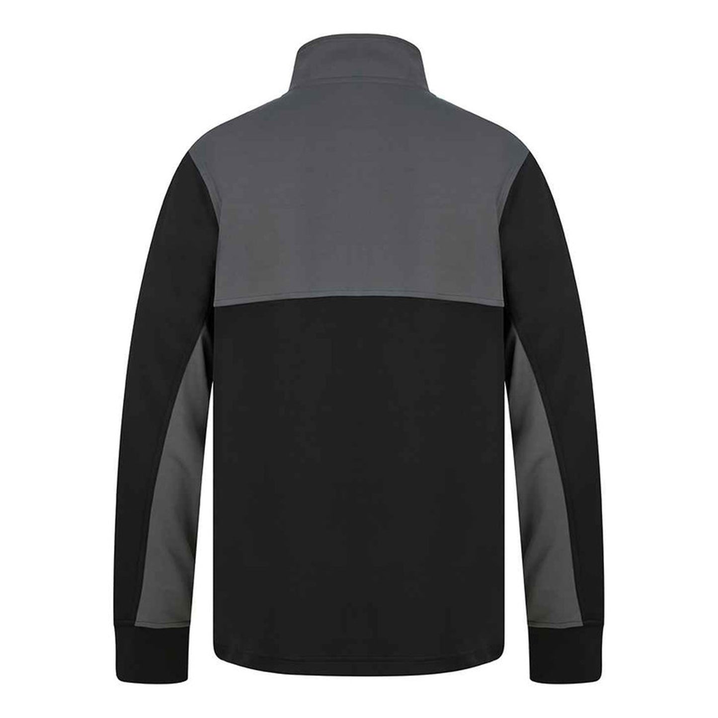 Black-Gunmetal Grey - Back - Finden & Hales Childrens-Kids Quarter Zip Fleece Top