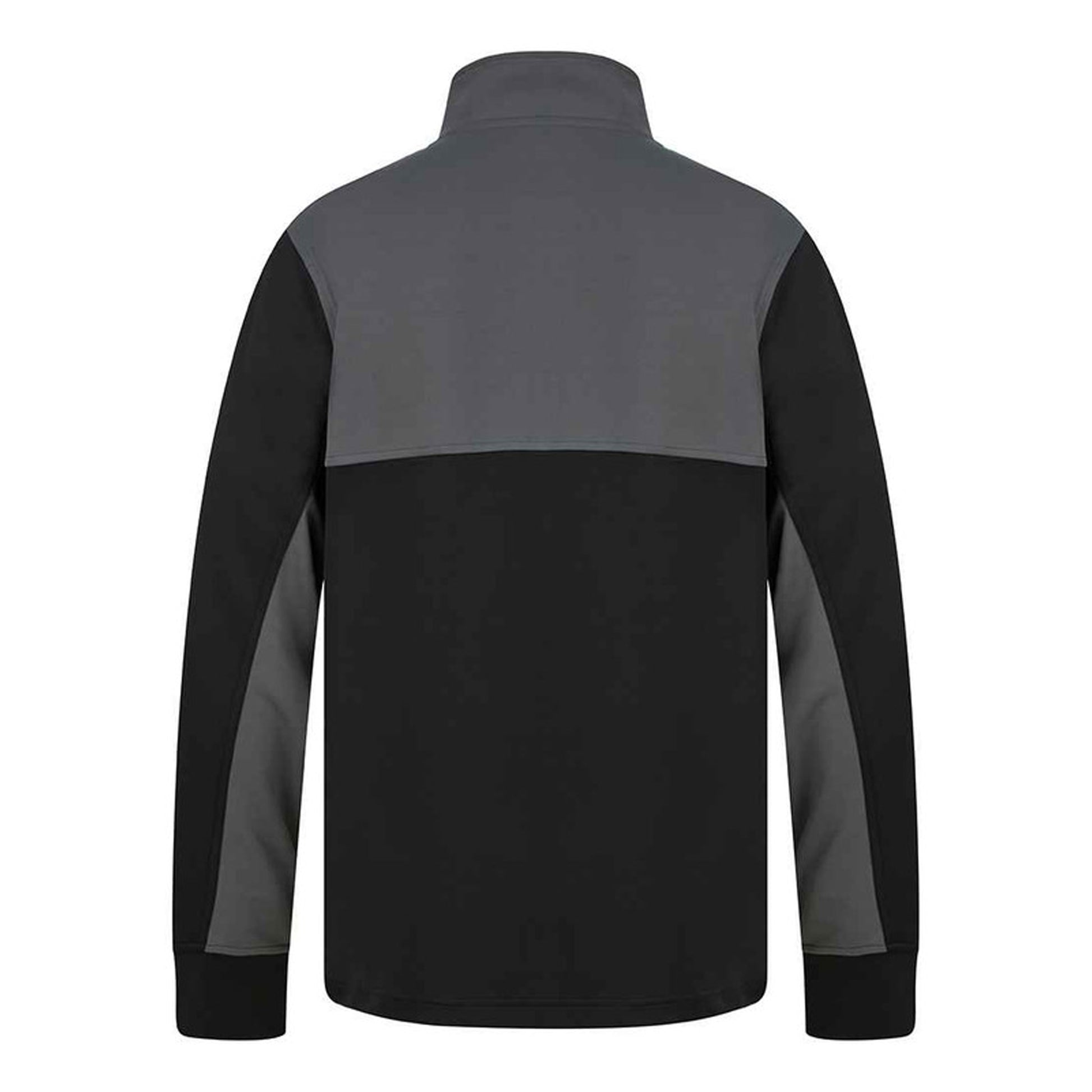 Black-Gunmetal Grey - Back - Finden & Hales Childrens-Kids Quarter Zip Fleece Top