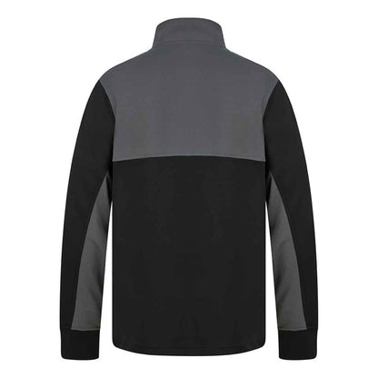 Black-Gunmetal Grey - Back - Finden & Hales Childrens-Kids Quarter Zip Fleece Top