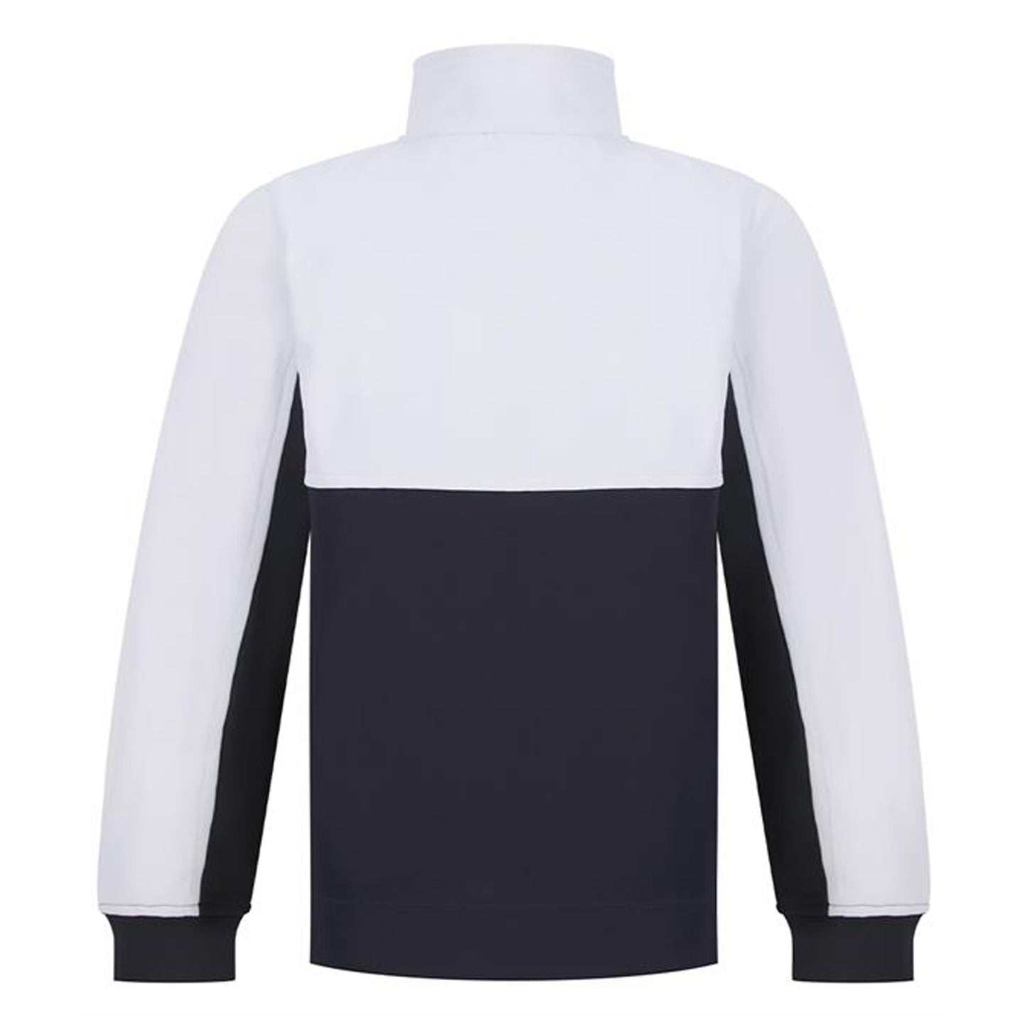 Navy-White - Back - Finden & Hales Childrens-Kids Quarter Zip Fleece Top