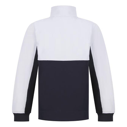 Navy-White - Back - Finden & Hales Childrens-Kids Quarter Zip Fleece Top